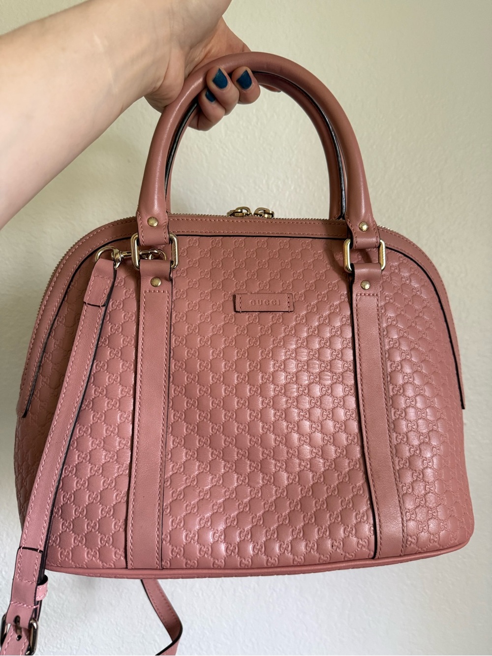 Gucci Dusty Rose Microguccissima Leather two way with Gold Hardware